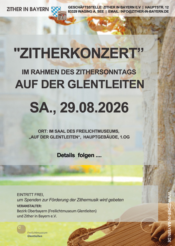 Flyer Zitherkonzert im Rahmen des Zithersonntags
